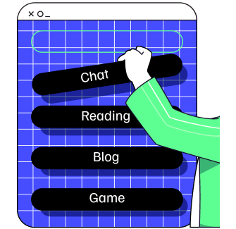 User selecting the chat feature from a software interface